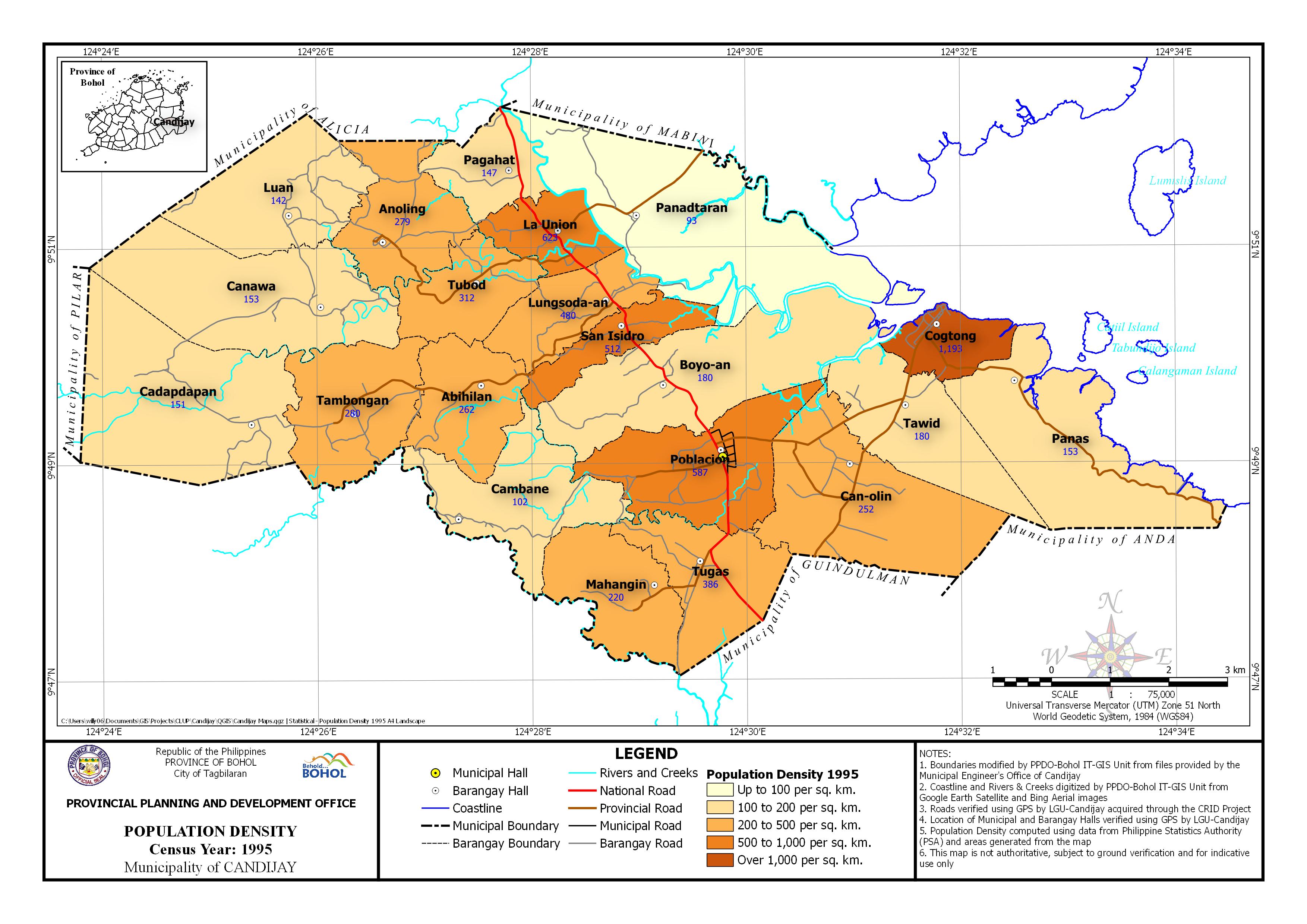 Population Density 1995 Map